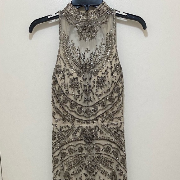 NWT Aidan Mattox Embellished Evening Dress Size 2 (Color Gun Metal) - Picture 10 of 16